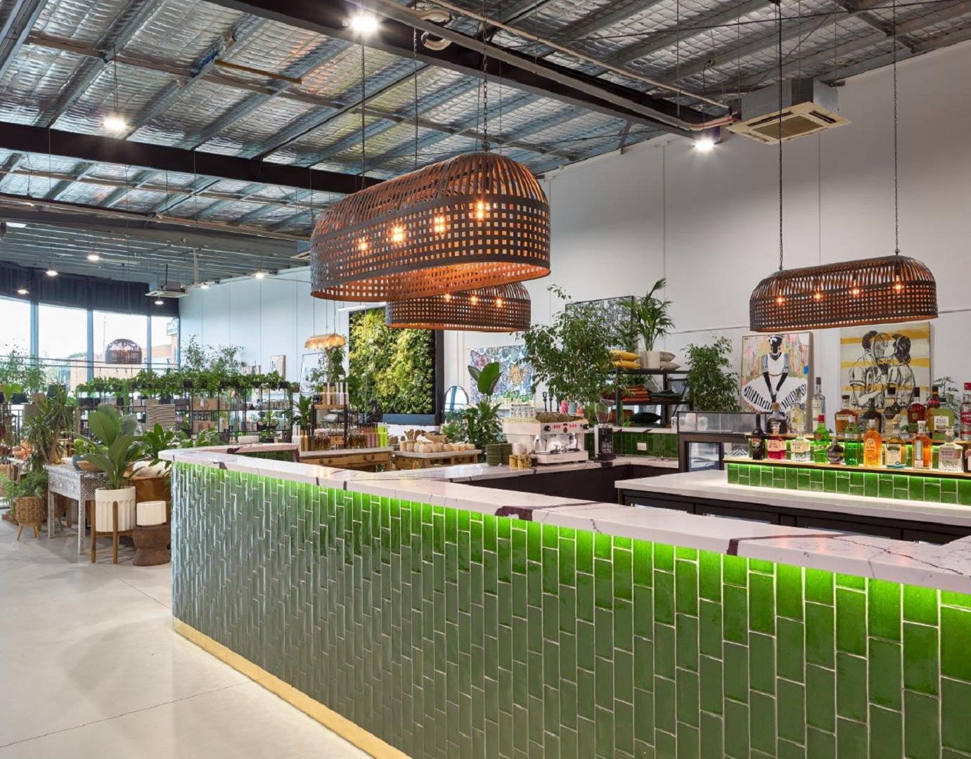 interior design homewares plants art cafe